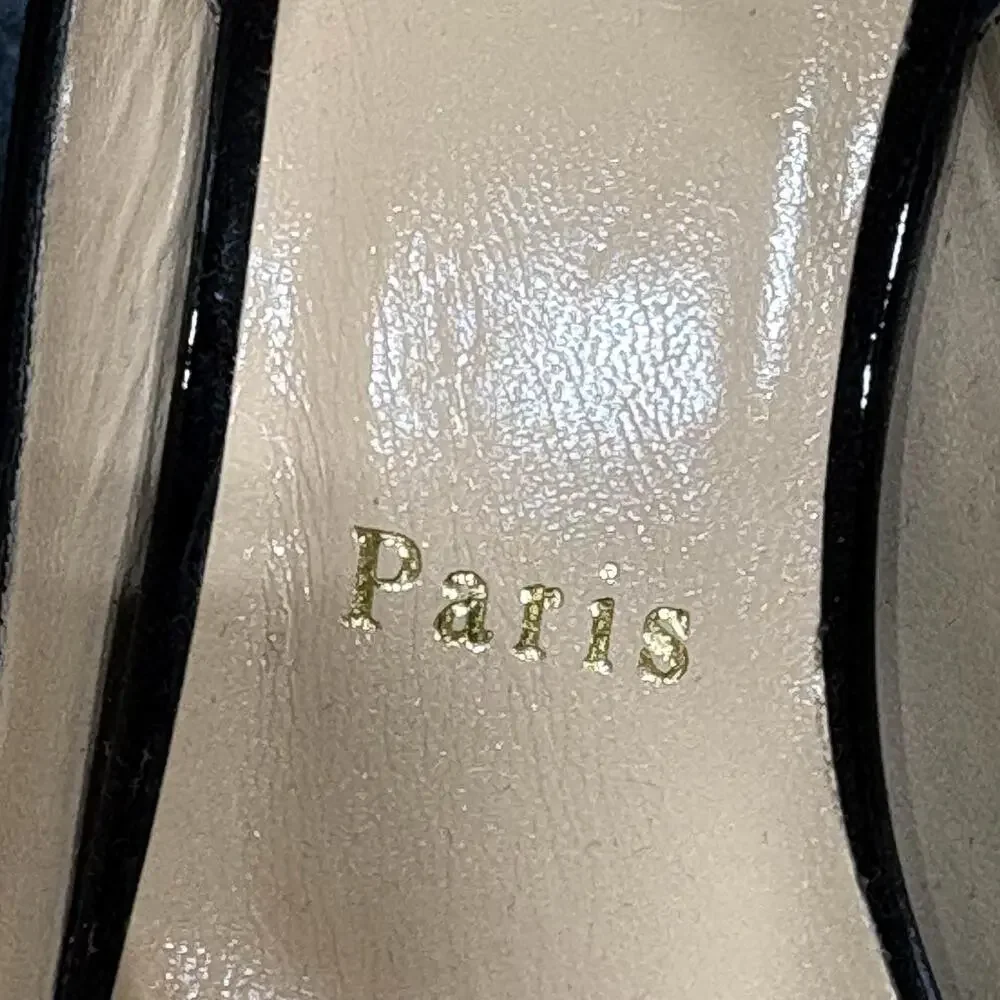 Christian Louboutin Shoes Womens 6 EU 36 Black Fifi Patent Slingback Heels Italy
